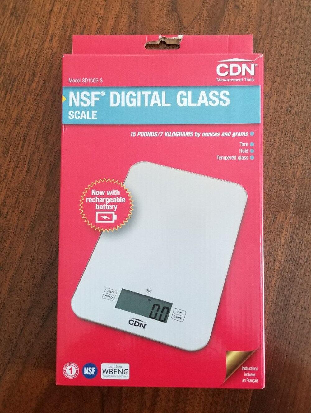 Kitchen Scale - NSF Digital Glass Scale, 15 Pound